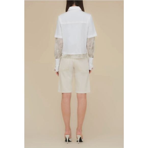 CONTESSA MILLS Sz M Medium White Sage Stripe Aradia Shirt NWT - Picture 11 of 12